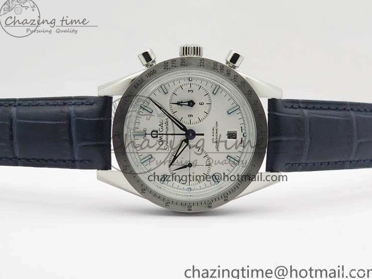 0126 AllSeason Speedmaster ’57 Co-Axial OMF 1:1 Best Edition White Dial Blue Markers A9300 (Free Leather Strap) 8132